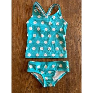 Primary 2-Piece Swimsuit Blue with White Polka Dots size 2-3